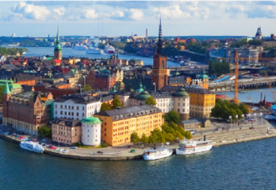 Foto: Luftaufnahme der schwedischen Hauptstadt Stockholm.