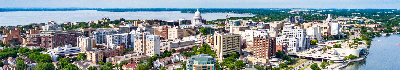 Foto: Luftbildaufnahme der Stadt Madison im US-Bundesstaat Wisconsin